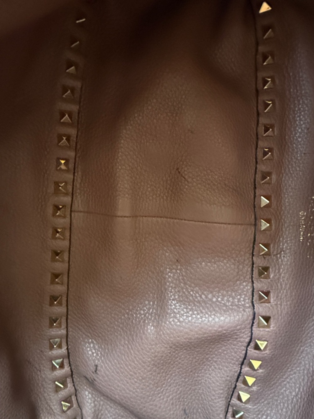 Valentino Garavani Burgundy Leather Rockstud Tote - Picture 3 of 8